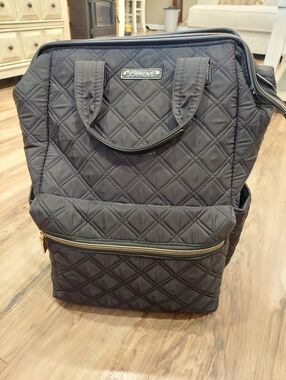 Joan & David 18 Inch Diamond Quilted Puffer Sport Nylon Workbook Backpack EUC